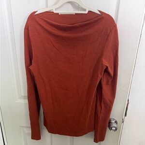 Peruvian Connection Women's NEW Long Sleeve Pima Cotton Shirt Size S Orange